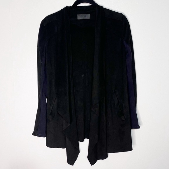 Blank NYC Cloud Nine Drape Faux Suede Jacket Black - Picture 4 of 9